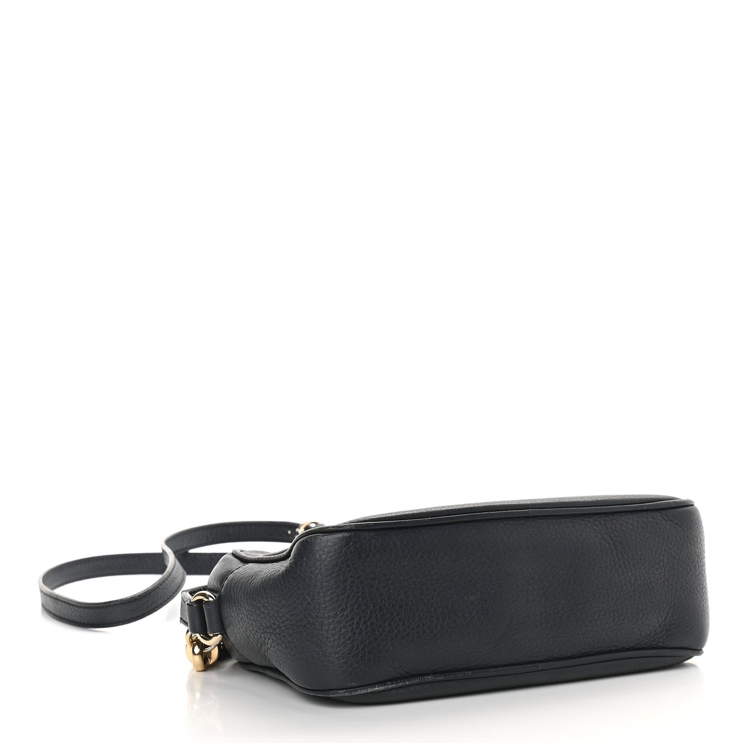 Pebbled Calfskin Small Soho Disco Bag Black