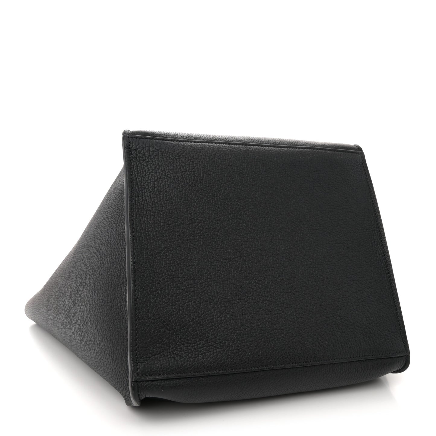 Supple Grained Calfskin Small Long Strap Big Bag Black
