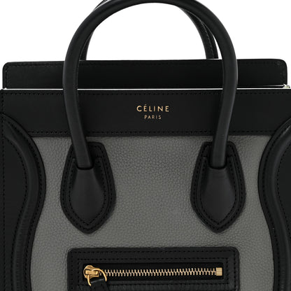 Celine Baby Grained Calfskin Nano Tri-Color Luggage Zinc Almond 7 of 12