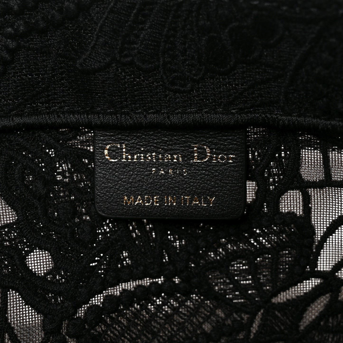 Embroidered 3D Macrame D-Lace Butterfly Large Book Tote Black Multicolor