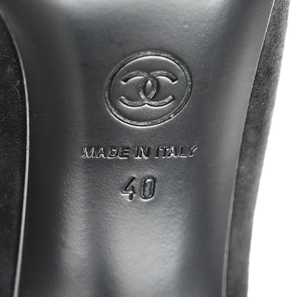 Chanel Suede Grosgrain Crystal Star Mules 40 Black 6 of 10