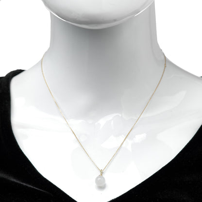 David Yurman 18K Yellow Gold White Moonstone 9mm Diamond Solari Pendant Necklace 2 of 5