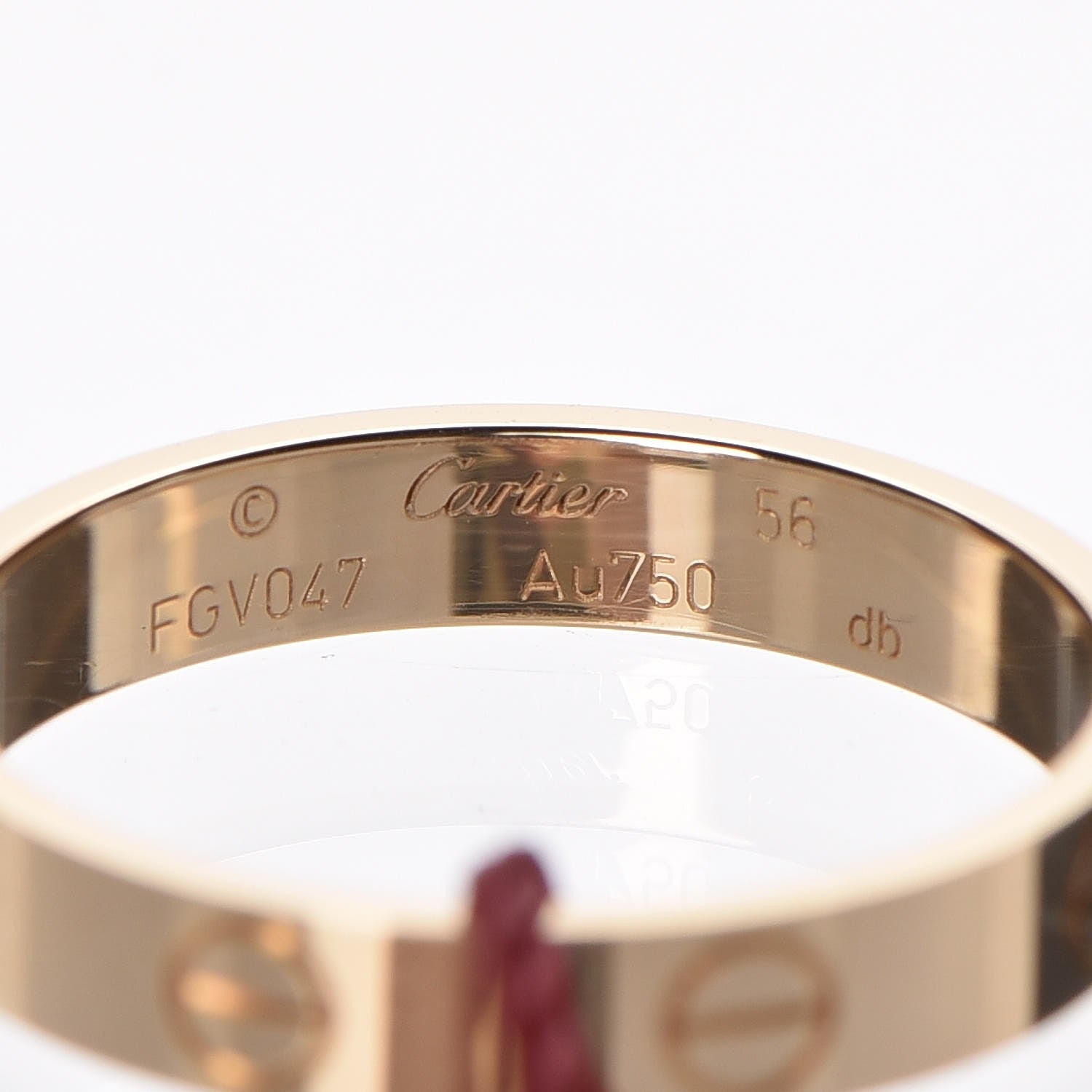 Cartier 18K Yellow Gold 3.5mm LOVE Wedding Band Ring 56 7.5 4 of 6