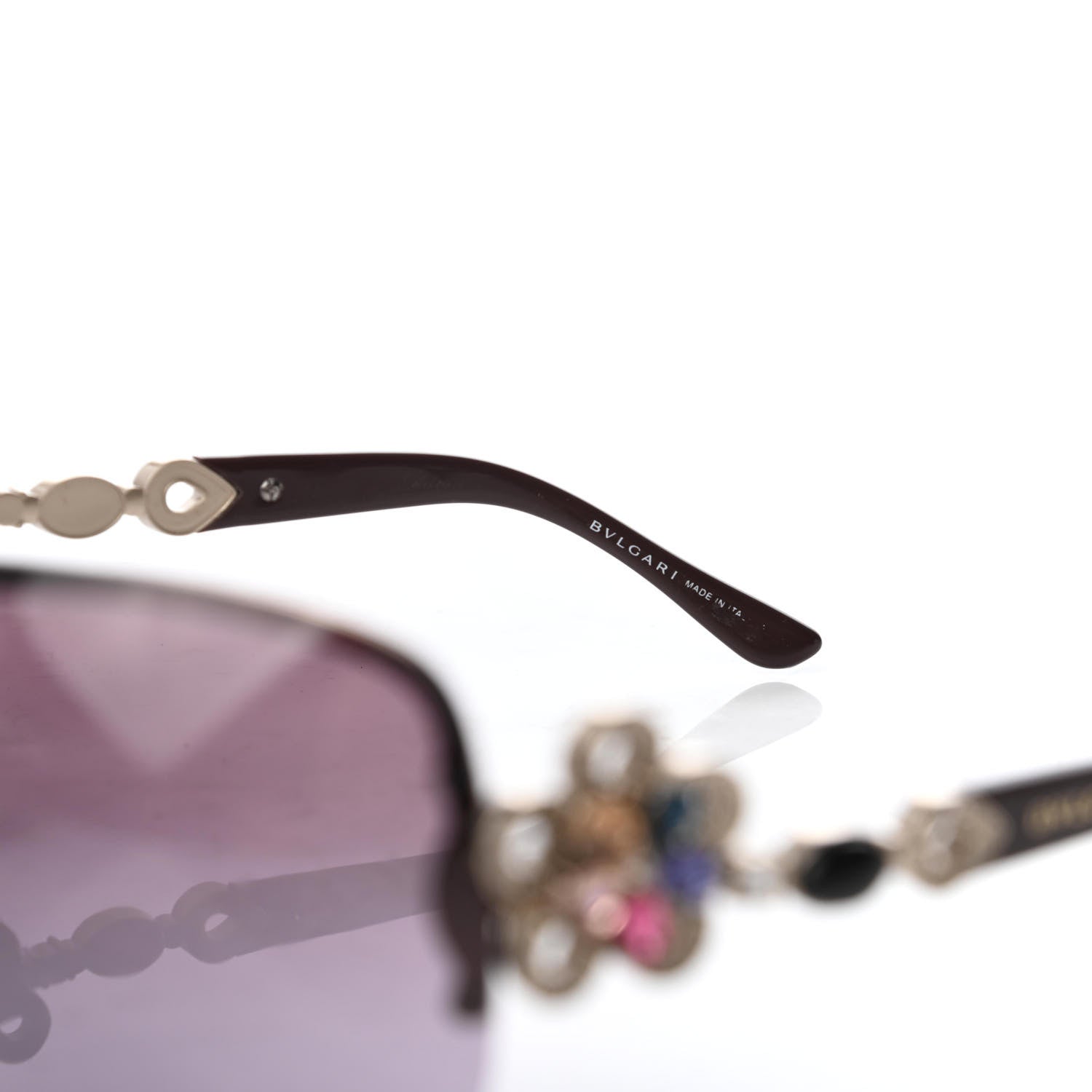 Bulgari Crystal Sunglasses Flower 6039-B Black 5 of 8
