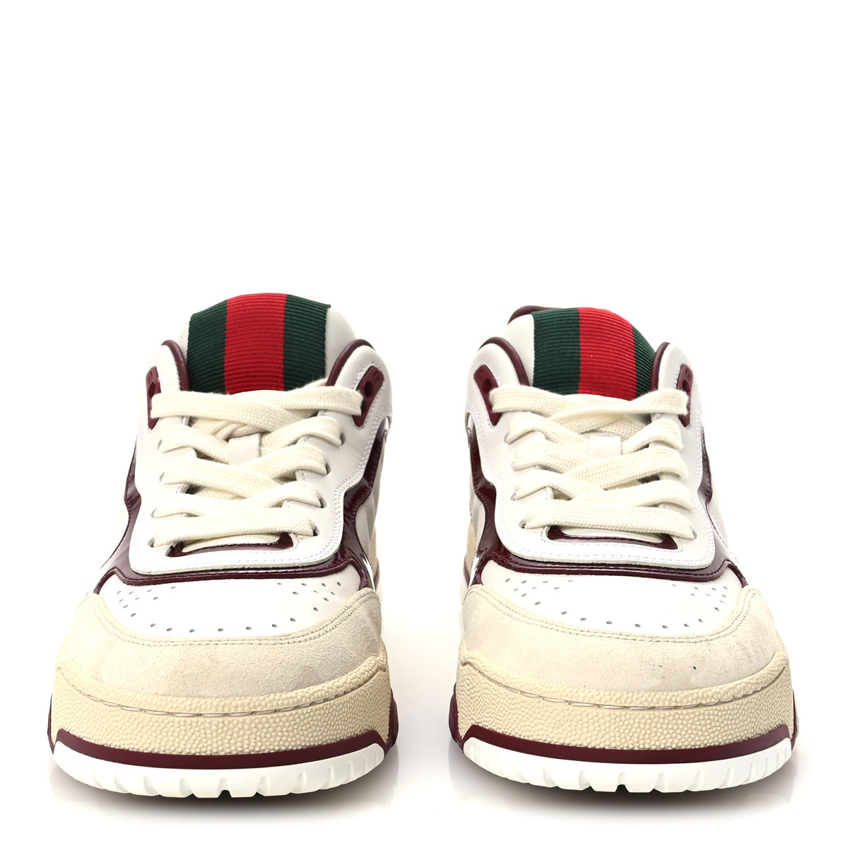 Calfskin Suede Womens Re-Web Sneakers 39.5 White Red