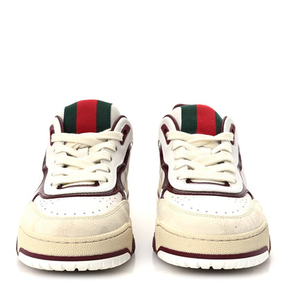 Gucci Calfskin Suede Womens Re-Web Sneakers 39.5 White Red 3 of 12