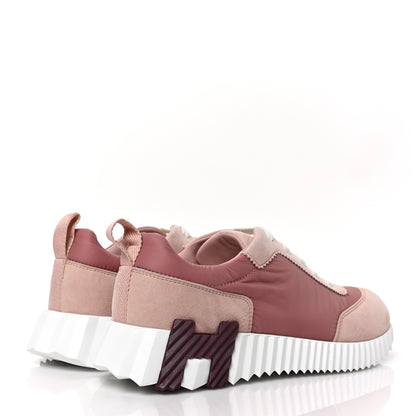 Hermes Parachute Fabric Suede Goatskin Bouncing Sneakers 37 Rose Rose Opaline 4 of 8