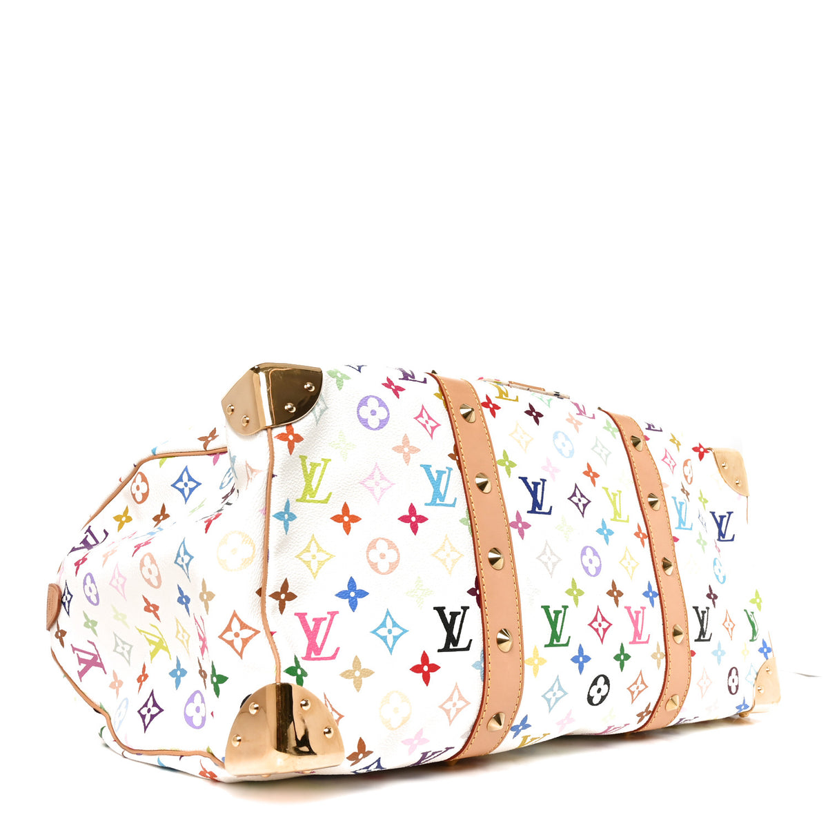Louis Vuitton Monogram Multicolor Keepall 45 White 3 of 9