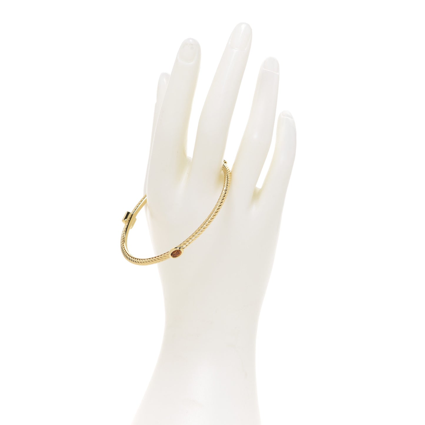 18K Yellow Gold Citrine Cable Classics Bangle Bracelet