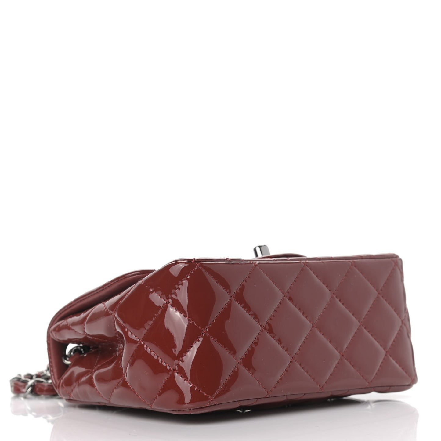 Patent Quilted Mini Square Flap Red