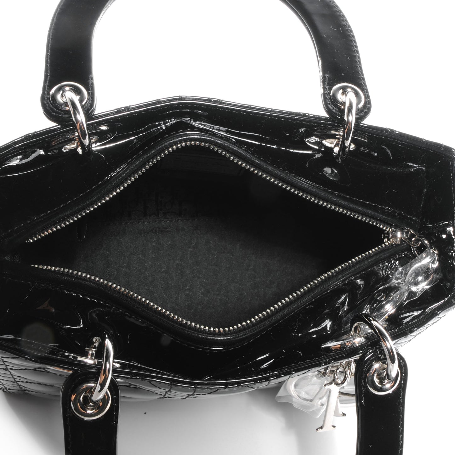 Patent Cannage Medium Lady Dior Black