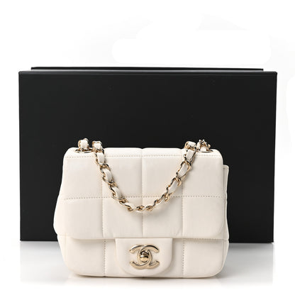 Chanel Lambskin Resin Crystal Square Quilted Monacoco Mini Square Flap White 11 of 11