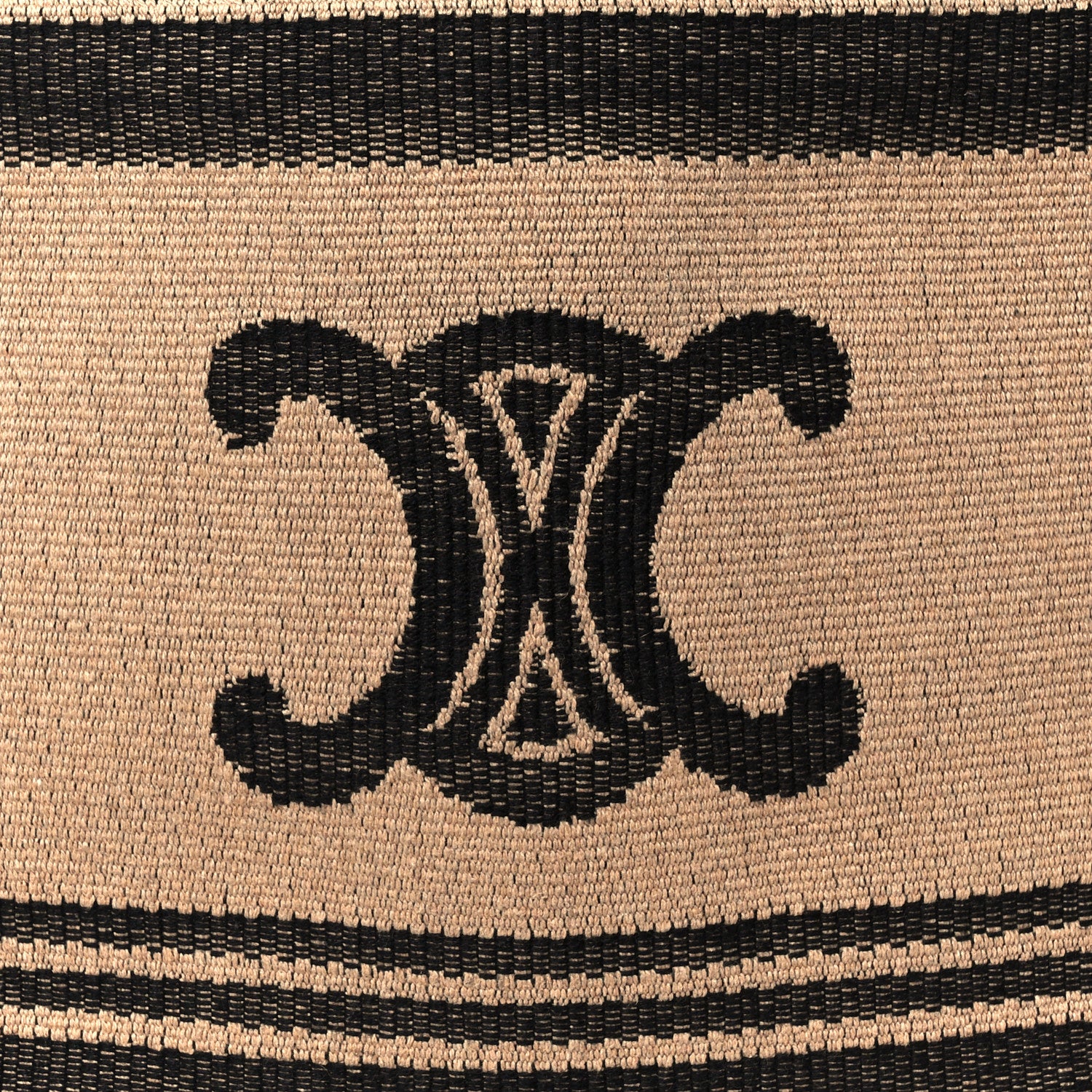 Celine Jacquard Striped Triomphe Large Cabas Thais Beige Black 7 of 11