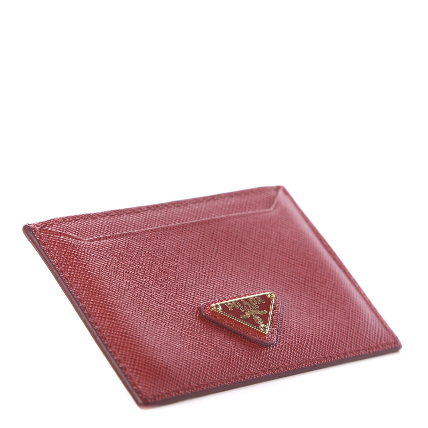 Prada Saffiano Metal Card Case Fuoco 3 of 5