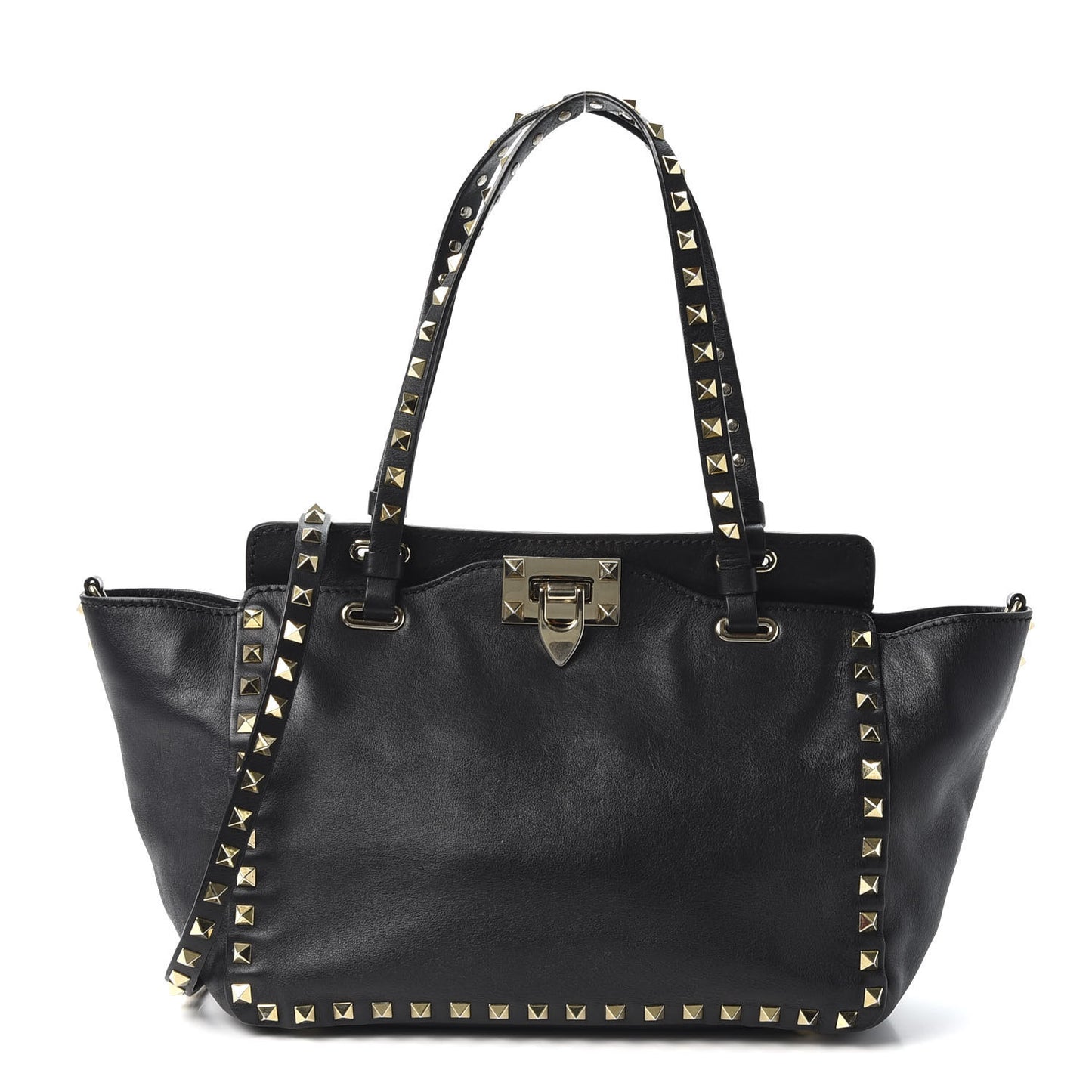 Vitello Small Rockstud Tote Black