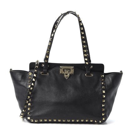 Valentino Garavani Vitello Small Rockstud Tote Black 1 of 12