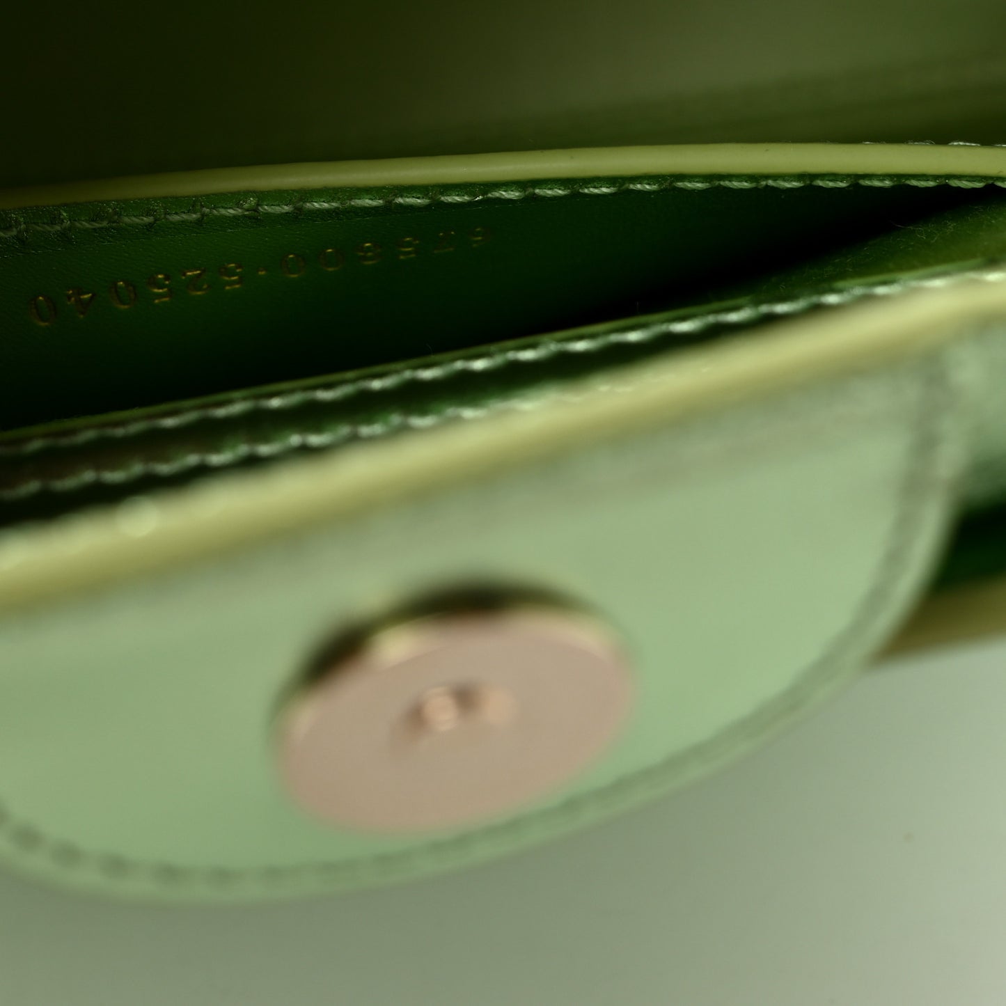 Metallic Calfskin Sequin Mini Diana Tote Bag Green
