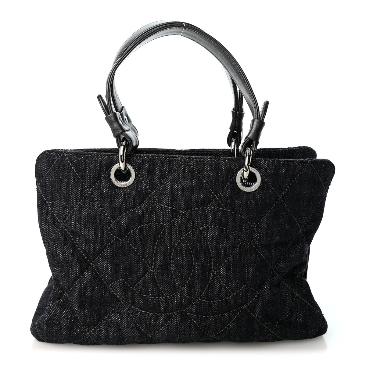 Denim Quilted Timeless Tote Dark Blue