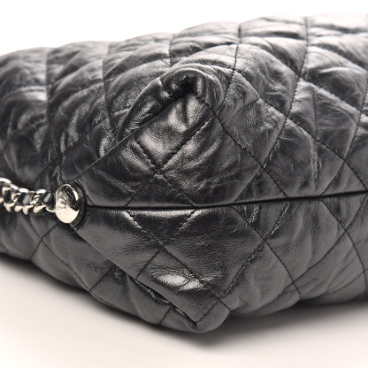 Chanel Metallic Crackled Calfskin Quilted Large Big Bang Hobo Black 8 of 10