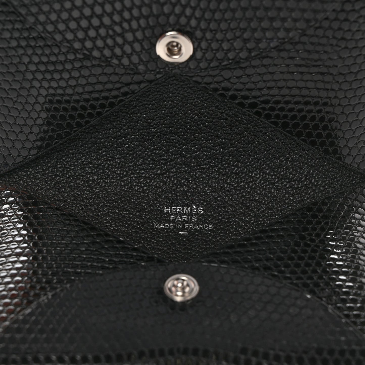 Lizard Calvi Card Case Black