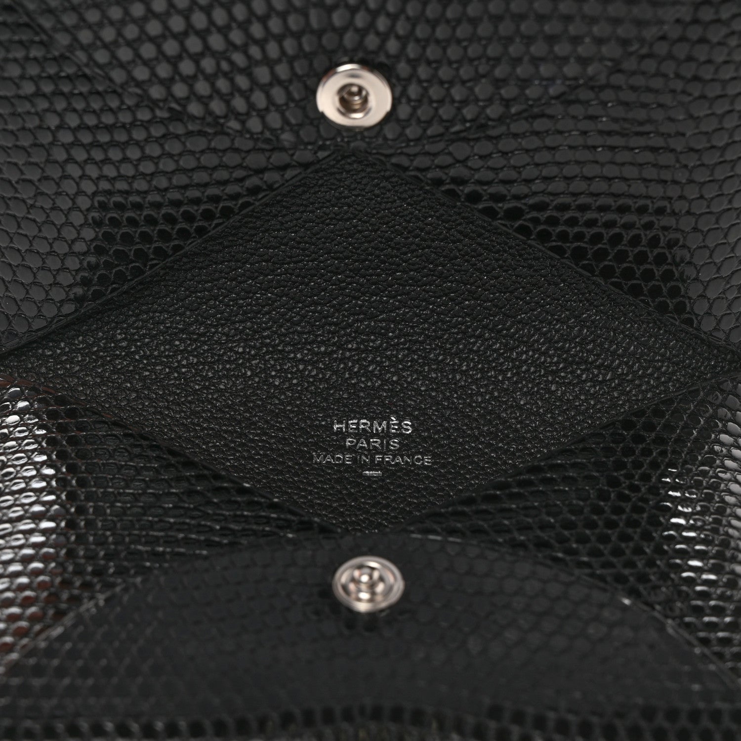 Hermes Lizard Calvi Card Case Black 5 of 6