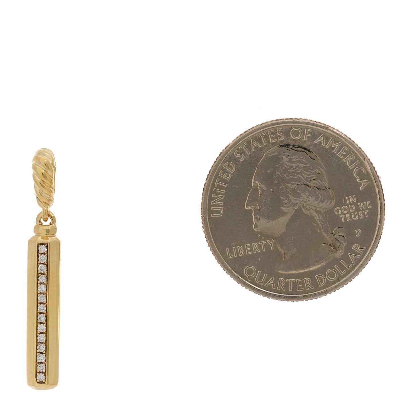 18K Yellow Gold Diamond Lexington Barrel Amulet Pendant