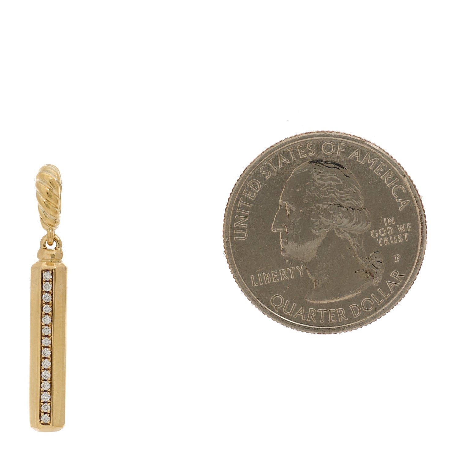David Yurman 18K Yellow Gold Diamond Lexington Barrel Amulet Pendant 2 of 4