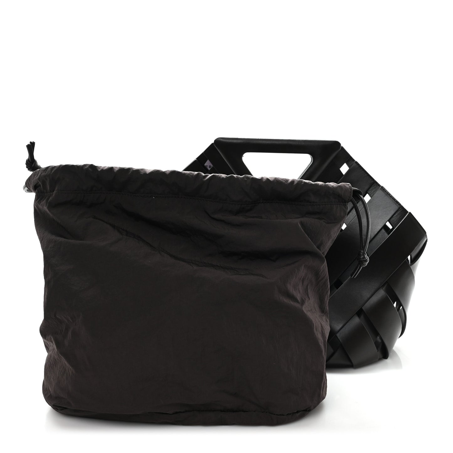 Calfskin The Point Weave Triangle Bag Fondant