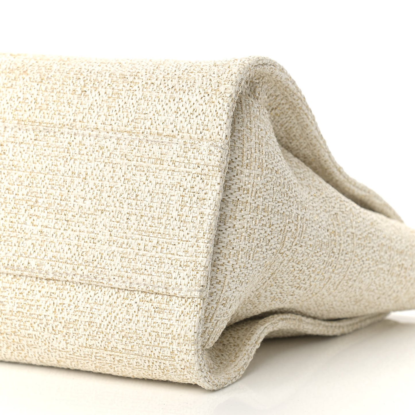 Lurex Boucle Small Deauville Tote White