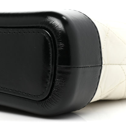Chanel Aged Calfskin Quilted Small Gabrielle Hobo Black White 8 of 9