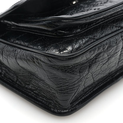 Saint Laurent Crinkled Calfskin Matelasse Monogram Baby Niki Chain Satchel Black 8 of 9