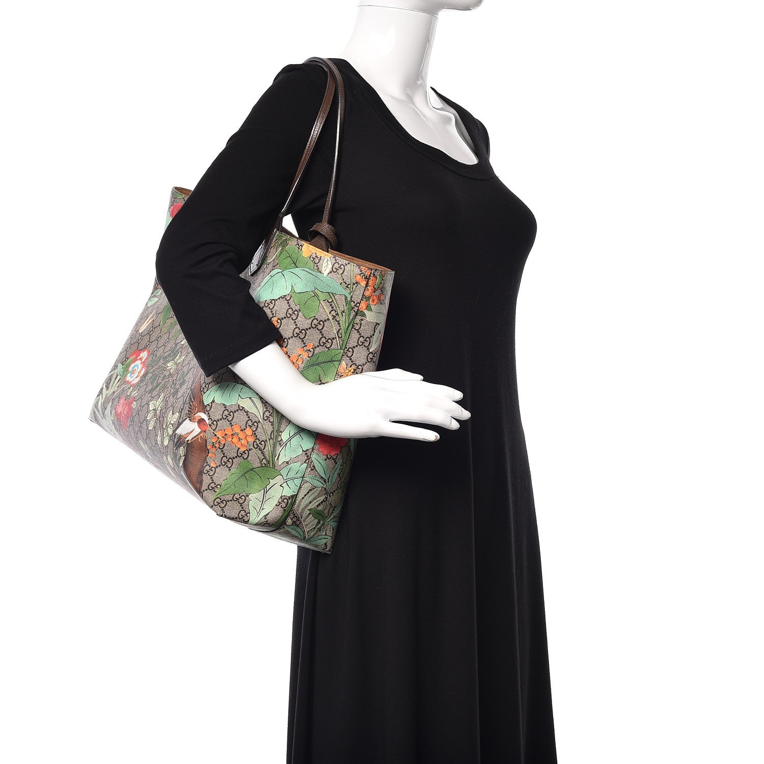 Gucci GG Supreme Monogram Tian Large Shopping Tote Beige Multicolor New Acero 2 of 12