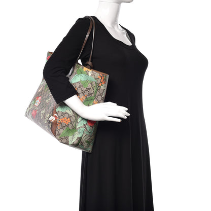 Gucci GG Supreme Monogram Tian Large Shopping Tote Beige Multicolor New Acero 2 of 12