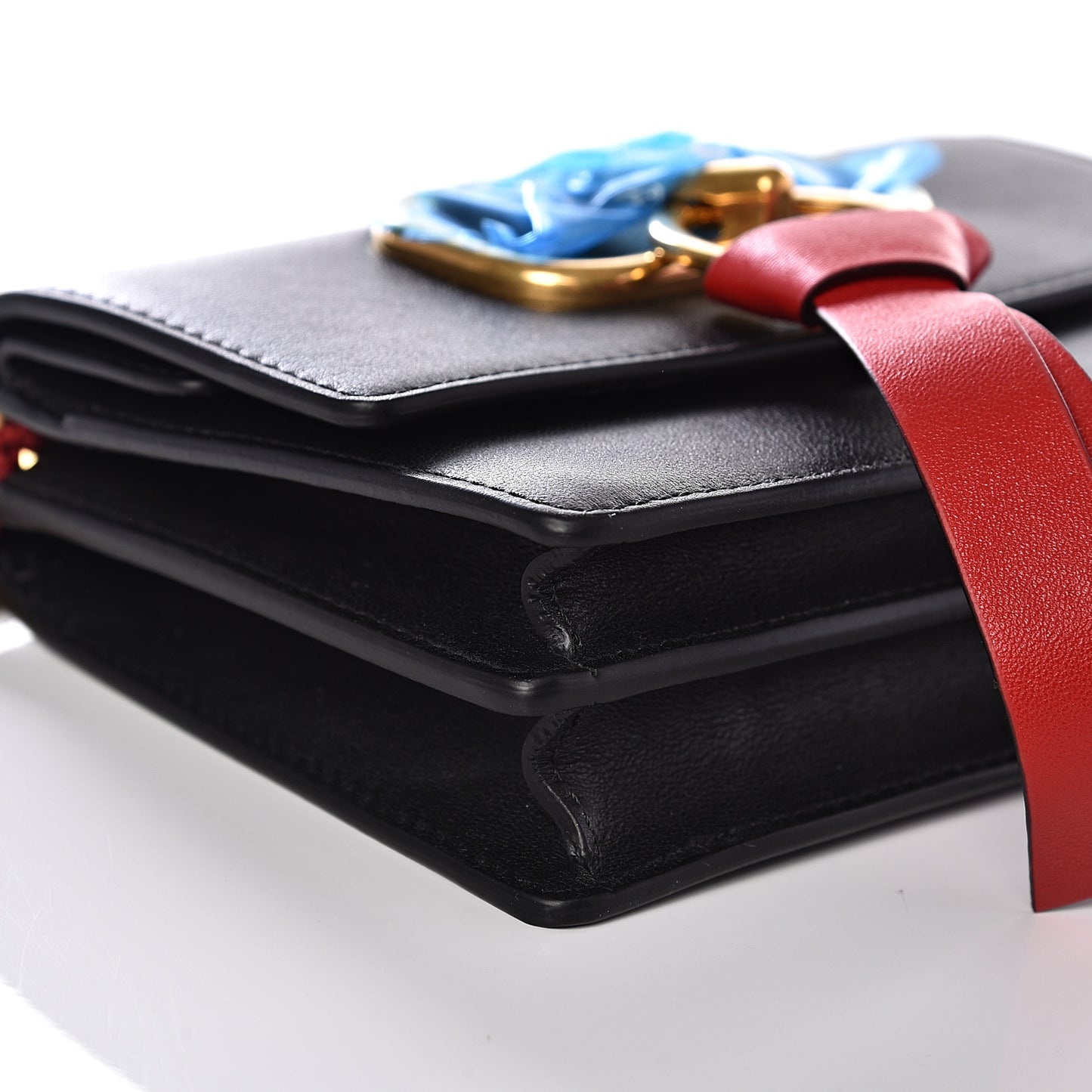 Smooth Calfskin Mini VRing Crossbody Bag Black