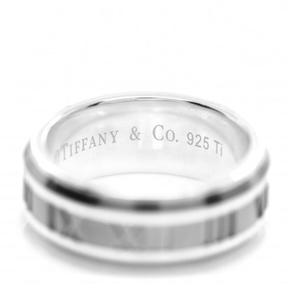 Tiffany Sterling Silver Titanium Atlas Band Ring 58 8.5 4 of 4