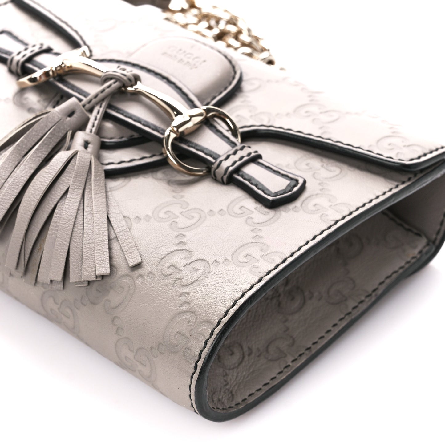 Guccissima Mini Emily Chain Shoulder Bag Storm Grey