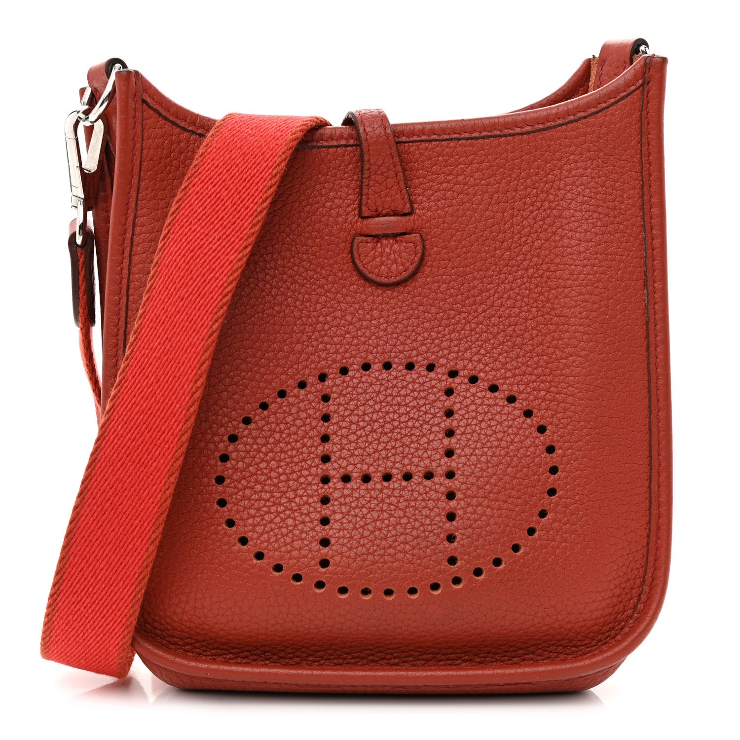 Hermes Taurillon Clemence Evelyne TPM Brique Rouge Pivoine 1 of 9