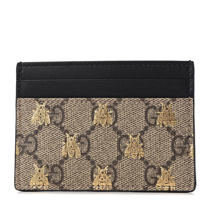 Gucci GG Supreme Monogram Bees Card Holder Black 1 of 9