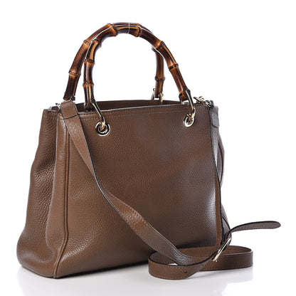 Gucci Calfskin Small Bamboo Shopper Tote Acero 2 of 14
