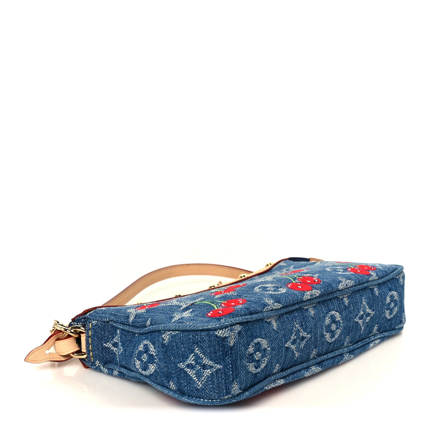 Louis Vuitton LV X TM Monogram Denim Cerises Pochette Accessories Blue 4 of 10