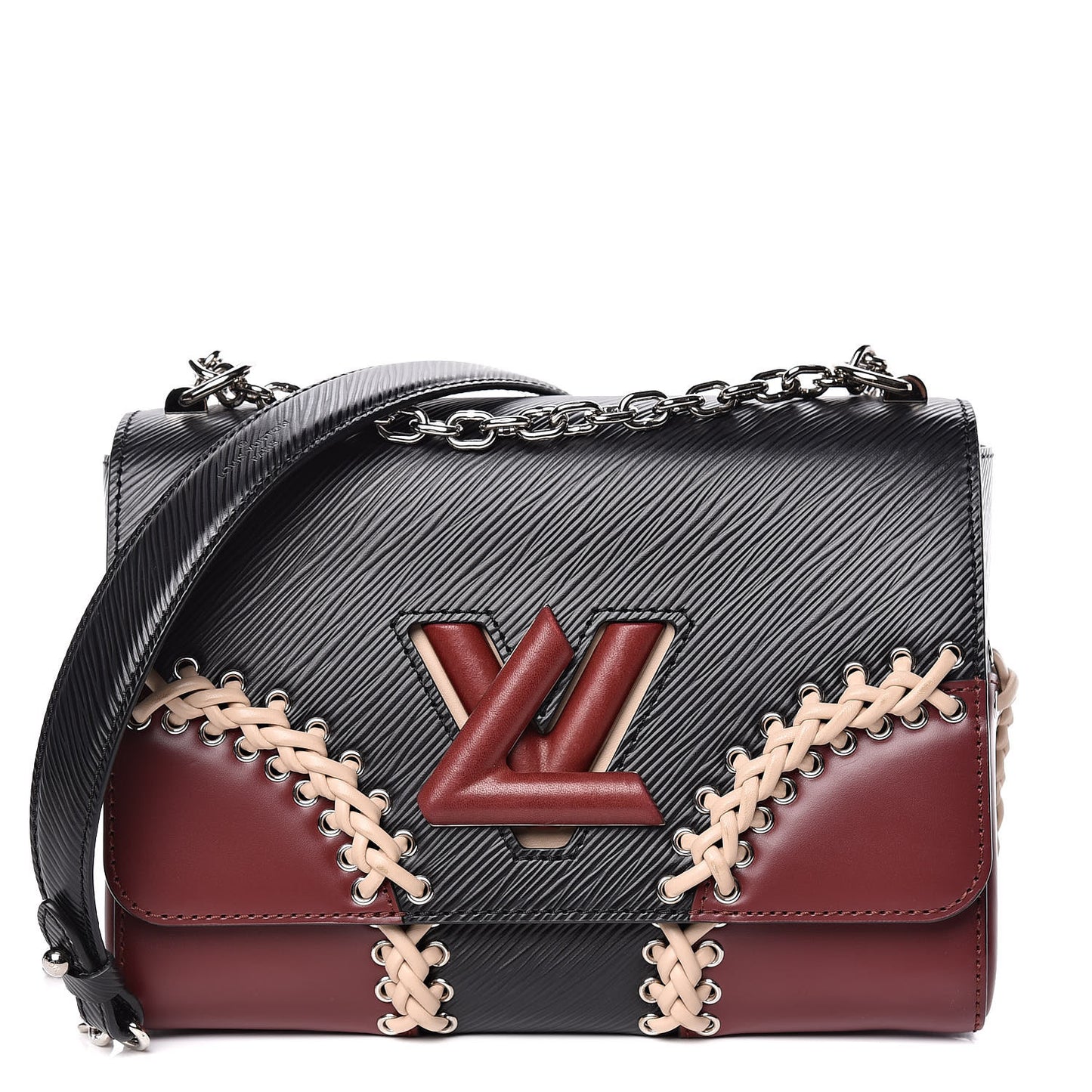 Epi Braided Twist Shoulder Bag MM Black