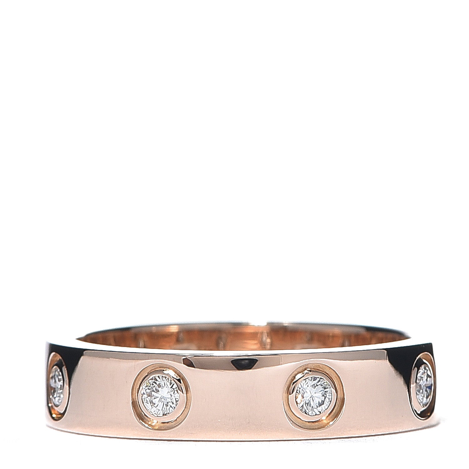 Cartier 18K Pink Gold 8 Diamond 4mm LOVE Wedding Band Ring 47 4 3 of 4