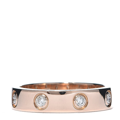 Cartier 18K Pink Gold 8 Diamond 4mm LOVE Wedding Band Ring 47 4 3 of 4