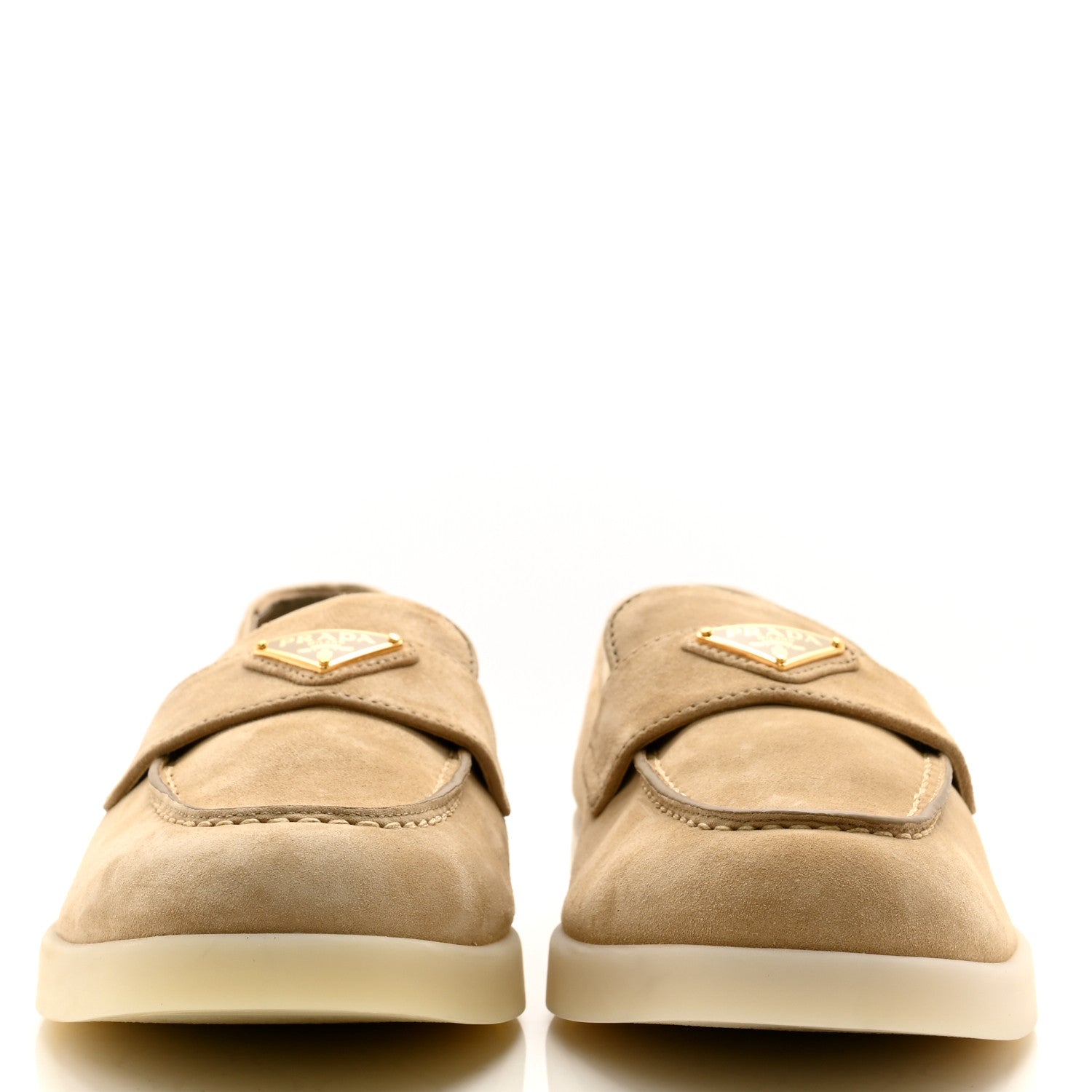 Prada Suede Saint Tropez Loafer 39 Ecru 2 of 8