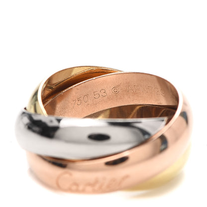 Cartier 18K Pink Yellow White Gold Large Trinity Ring 53 6.5 4 of 4
