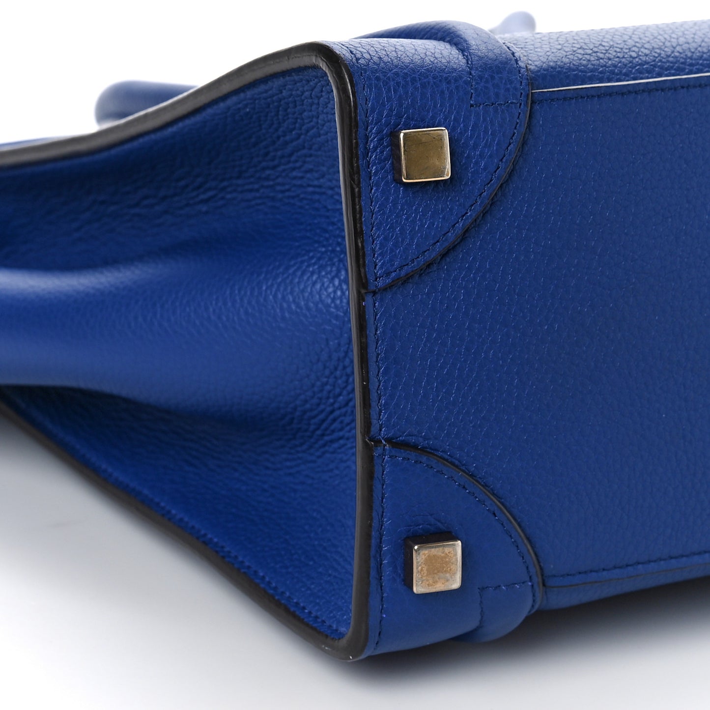 Drummed Calfskin Micro Luggage Indigo