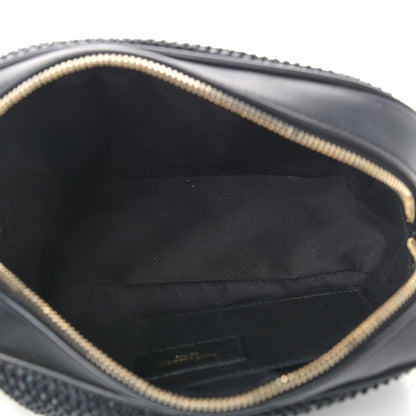 Saint Laurent Raffia Canvas Monogram Lou Camera Bag Black 5 of 11