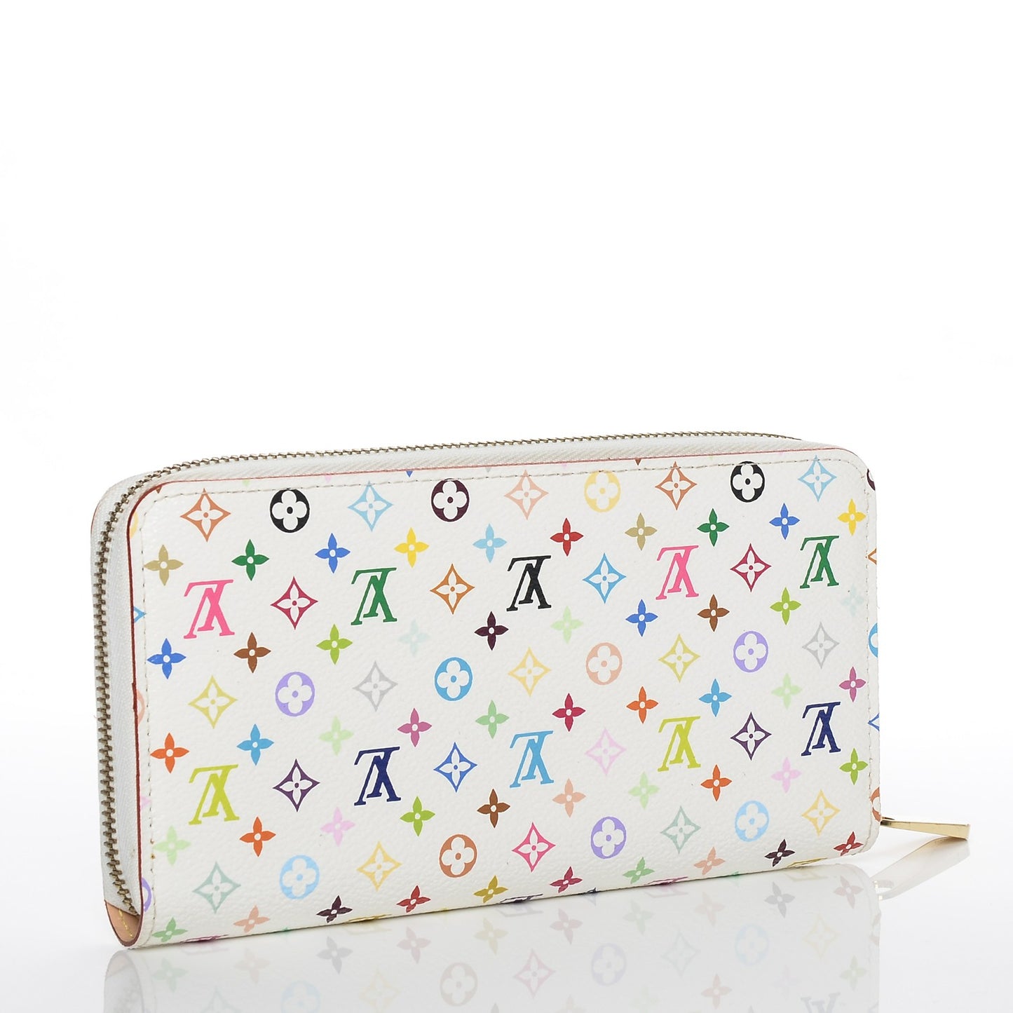 Monogram Multicolor Zippy Wallet White