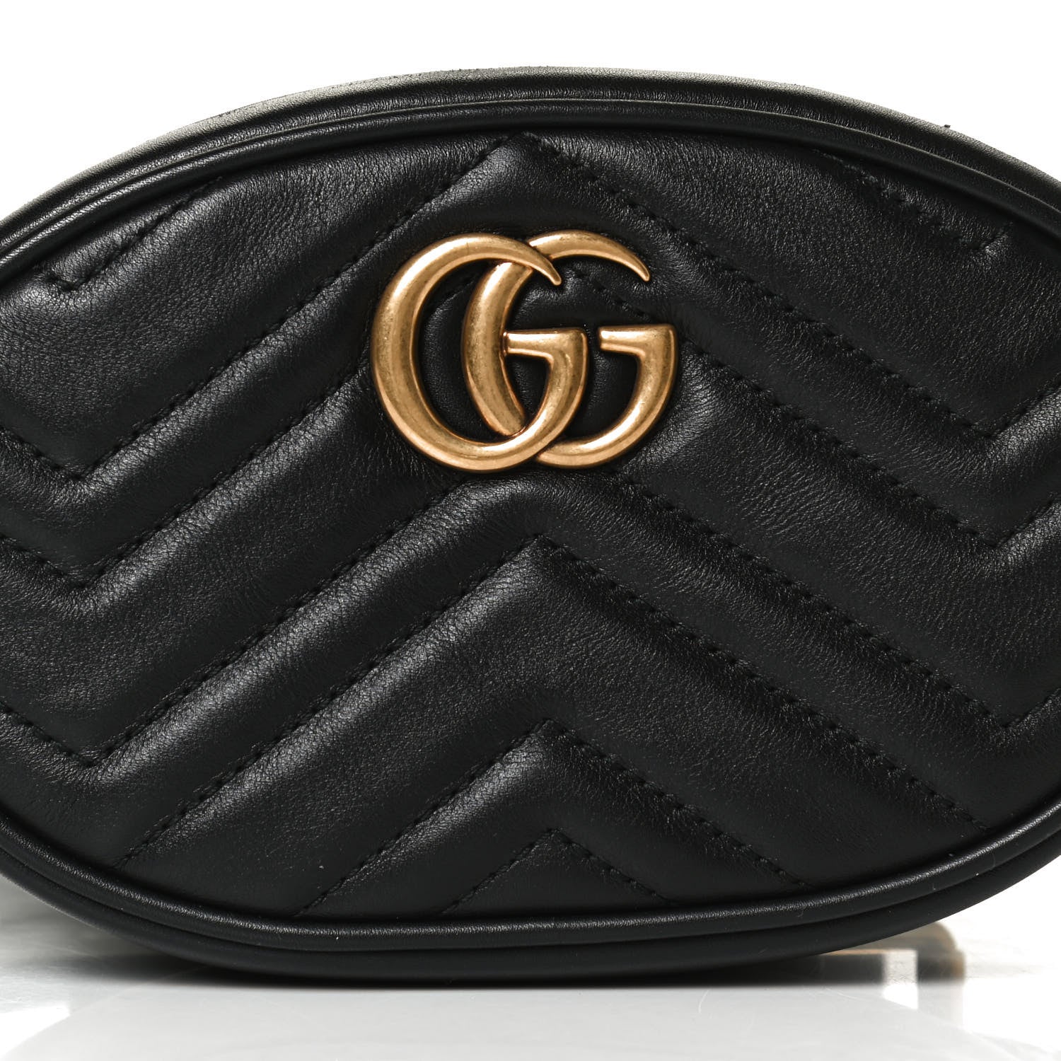 Gucci Calfskin Matelasse GG Marmont Belt Bag 95 38 Black 9 of 11