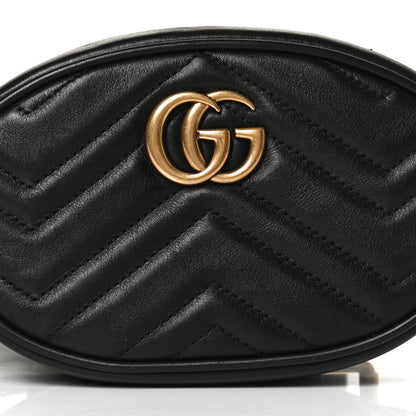 Gucci Calfskin Matelasse GG Marmont Belt Bag 95 38 Black 9 of 11